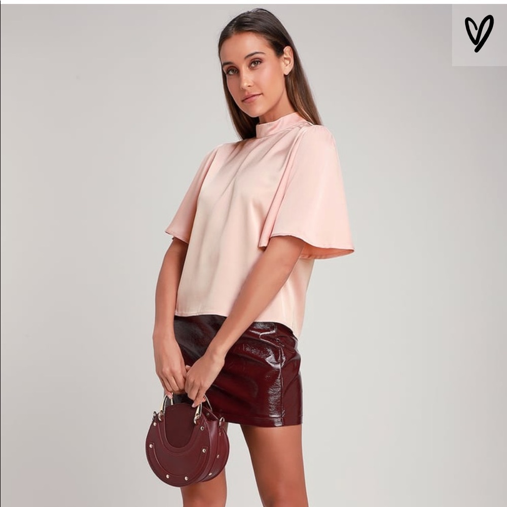Pink Mock Neck Top